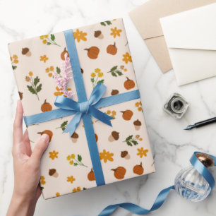 Papier Cadeau Motif automnal Cottagecore 