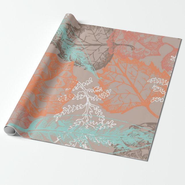 Papier Cadeau Motif automne (Déroulé)