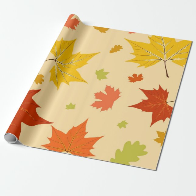 Papier Cadeau Motif automne (Déroulé)