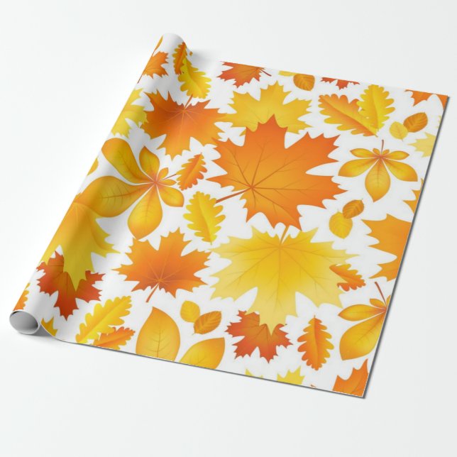 Papier Cadeau Motif automne (Déroulé)