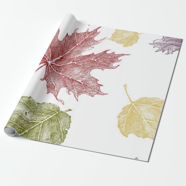 Papier Cadeau Motif automne (Déroulé)