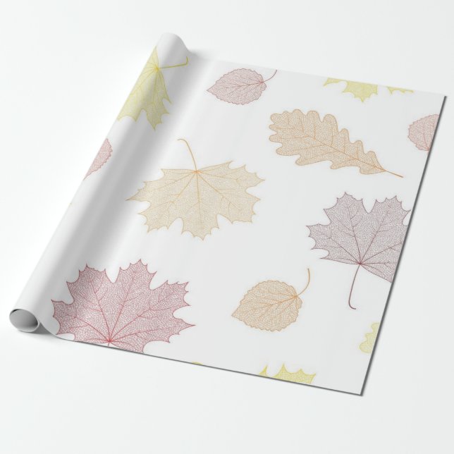 Papier Cadeau Motif automne (Déroulé)