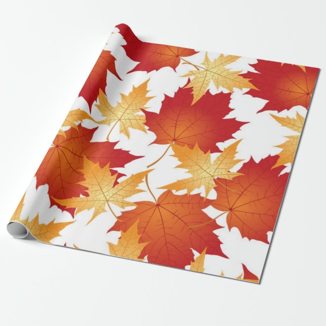 Papier Cadeau Motif automne (Déroulé)