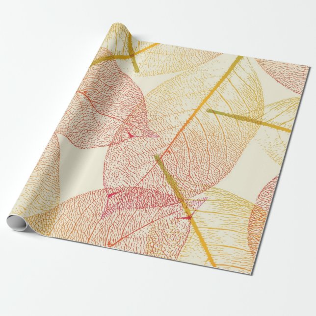 Papier Cadeau Motif automne (Déroulé)