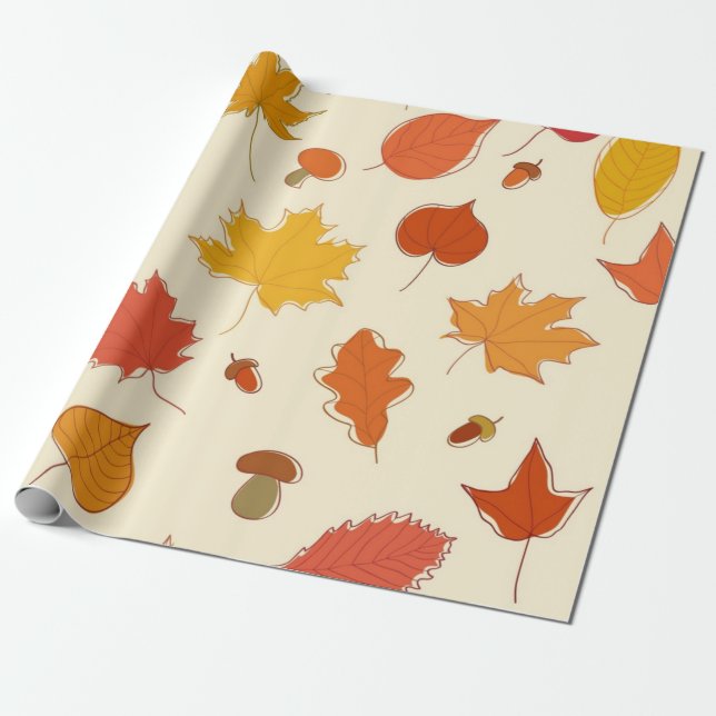 Papier Cadeau Motif automne (Déroulé)