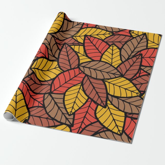 Papier Cadeau Motif automne (Déroulé)