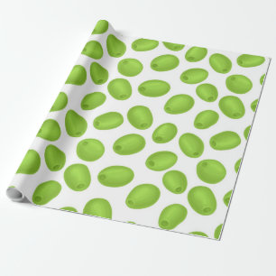 Papier Cadeau Motif aux olives vertes
