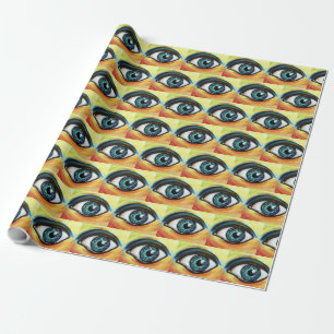 Papier Cadeau Motif aux yeux bleus