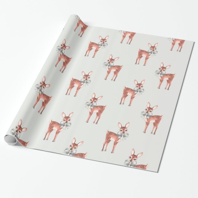 Papier Cadeau Motif avec Baby Deer 1 (Déroulé)