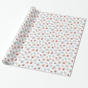 Papier Cadeau motif avec des oiseaux de bande dessinée