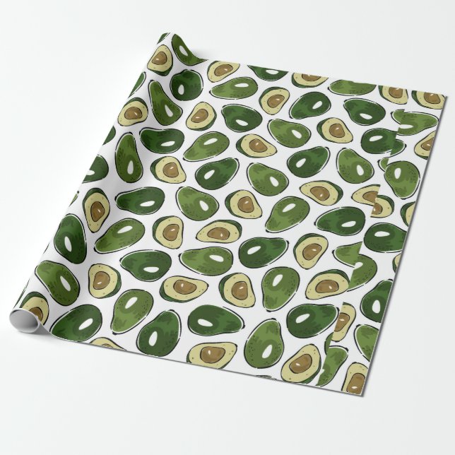 Papier Cadeau Motif Avocado (Déroulé)