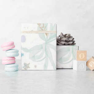 Papier Cadeau Motif Baby Shower Pastel Confetti Rose Pâle Dou