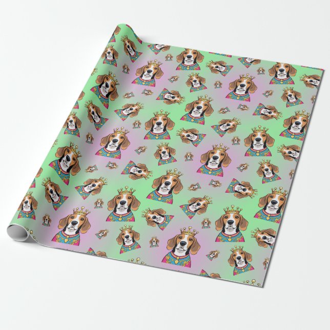 Papier Cadeau motif beagle (Déroulé)