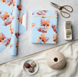 Papier Cadeau Motif bébé fox