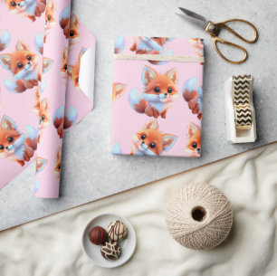 Papier Cadeau Motif bébé fox