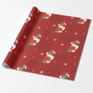Papier Cadeau Motif berger allemand de Noël