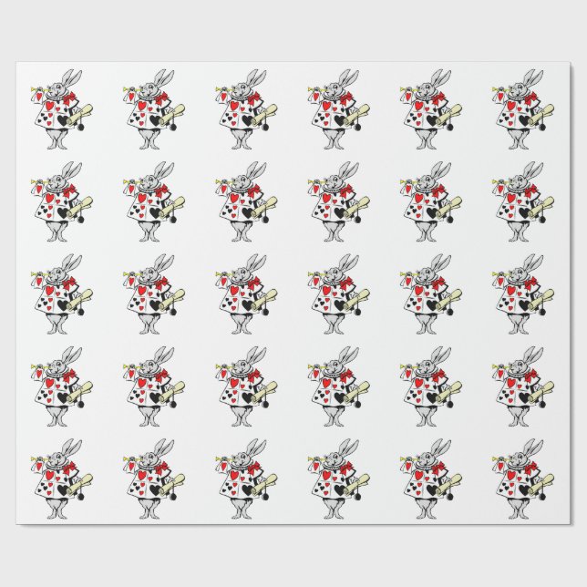 PAPIER CADEAU MOTIF BLANC DE LAPIN D'ALICE AU PAYS DES (Plat)