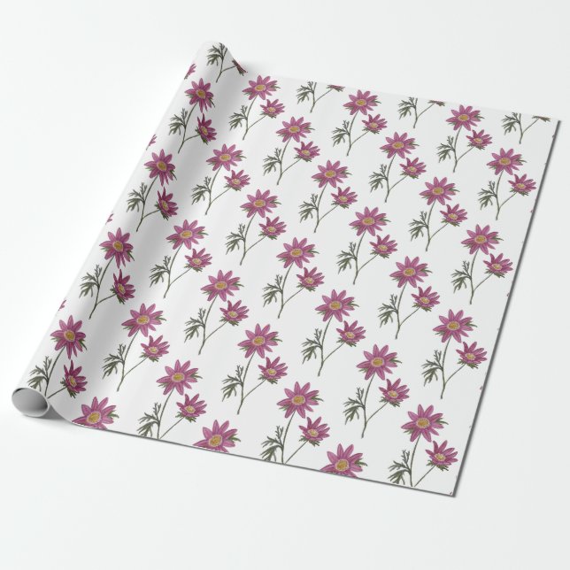 Papier Cadeau Motif blanc Dill Daisy Wrapy (Déroulé)
