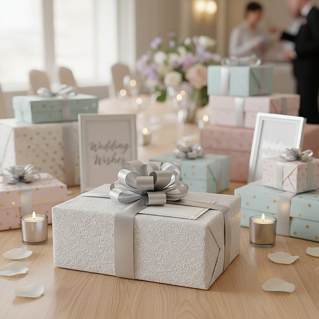 Papier Cadeau Motif blanc élégant (Créateur téléchargé)