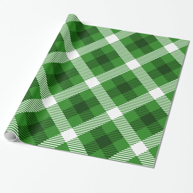 Papier Cadeau Motif blanc et noir vert (Déroulé)