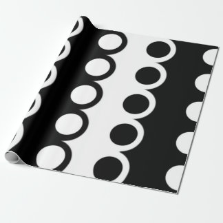Papier Cadeau Motif blanc noir de cercle