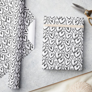 Papier Cadeau Motif blanc noir de couleur moderne