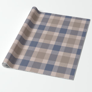 Papier Cadeau Motif bleu Brown Tartan Plaid