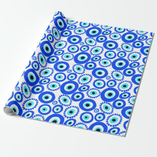 Papier Cadeau Motif bleu ciel grec