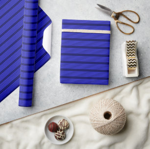 Papier Cadeau Motif bleu cinq bandes