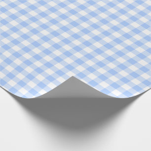 Papier Cadeau Motif bleu-clair de contrôles de guingan