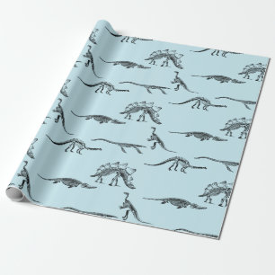 Papier Cadeau Motif bleu-clair de dinosaure