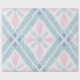 Papier Cadeau motif bleu en forme de diamant