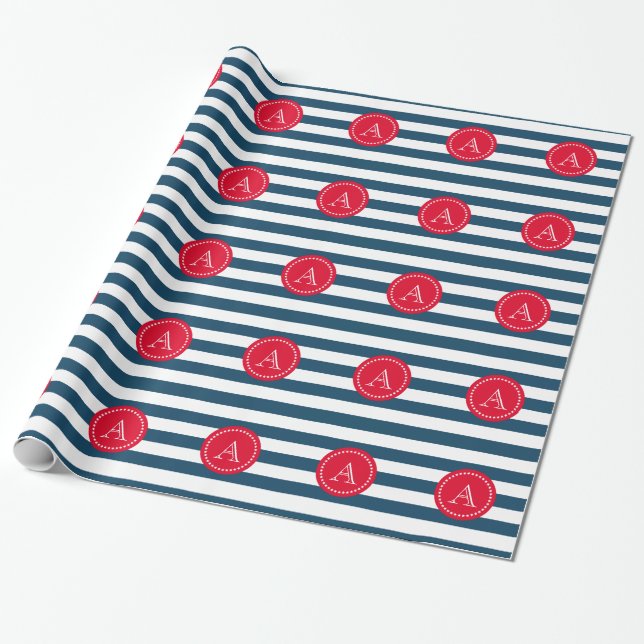 Papier Cadeau Motif bleu et blanc (Déroulé)