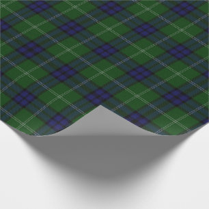 Papier Cadeau Motif bleu et vert Tartan Plaid