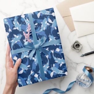 Papier Cadeau Motif bleu - Koi Fish