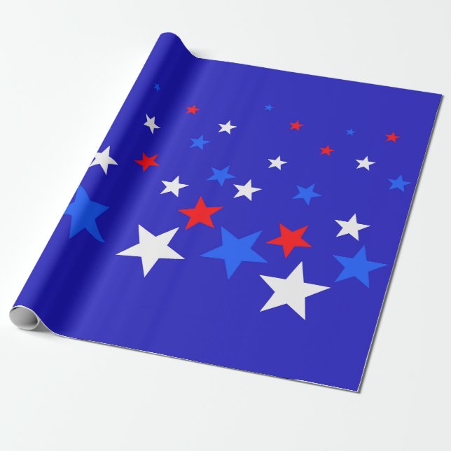 Papier Cadeau Motif bleu, rouge et blanc (Déroulé)