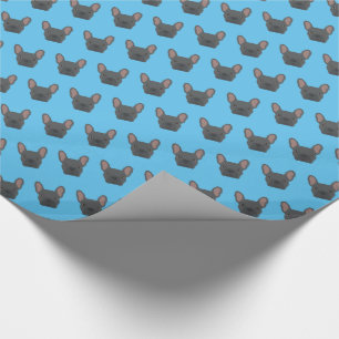 Papier Cadeau Motif Blue French Bulldog
