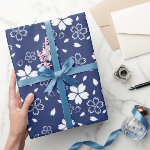Papier Cadeau Motif Blue Sakura