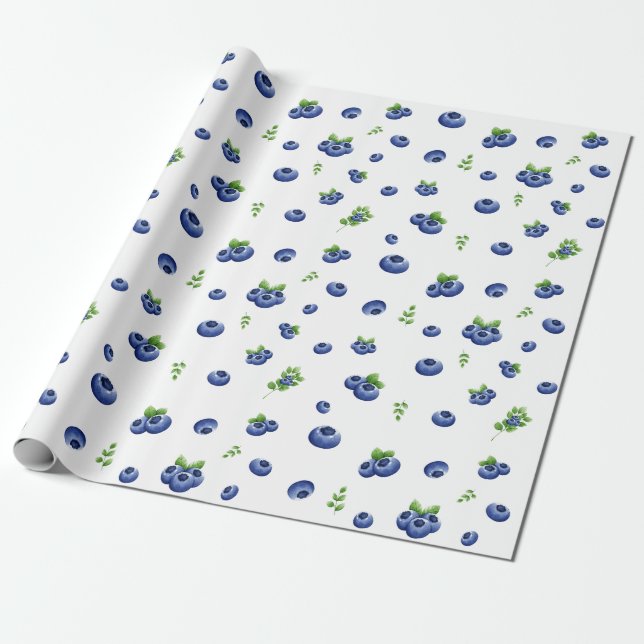 Papier Cadeau Motif Blueberry (Déroulé)