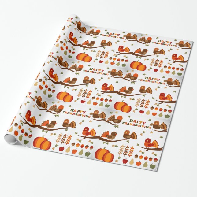 Papier Cadeau Motif bon thanksgiving (Déroulé)