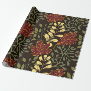 Papier Cadeau Motif botanique de couleur bleue de style vintage