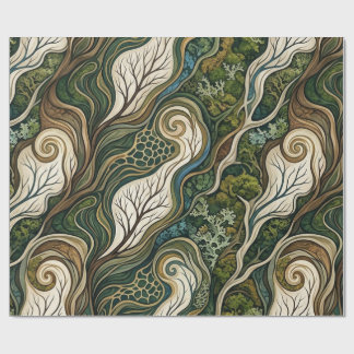 Papier Cadeau Motif Botanique Organique 2025