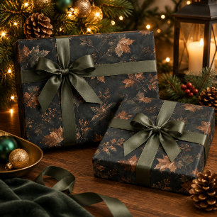 Papier Cadeau Motif botanique sans couture de feuilles d'automne