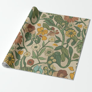 Papier Cadeau Motif botanique vintage sans couture 