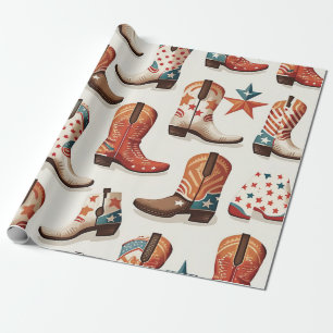 Papier Cadeau Motif bottes Cowboy