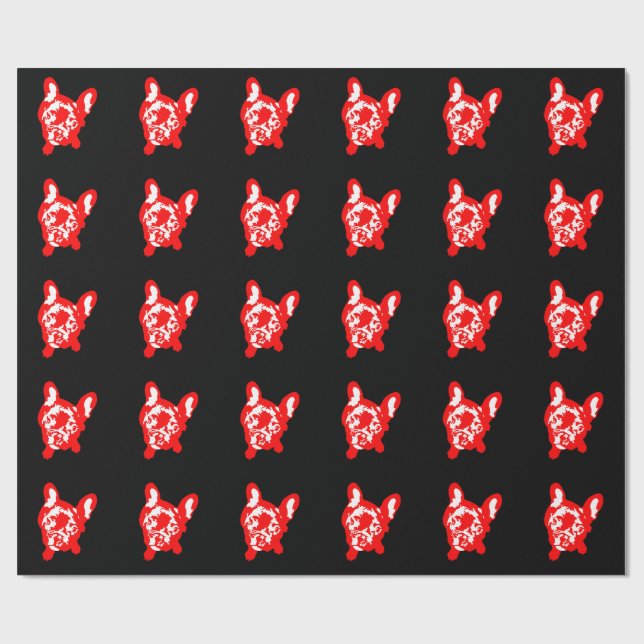 Papier Cadeau Motif Bouledogue (Plat)