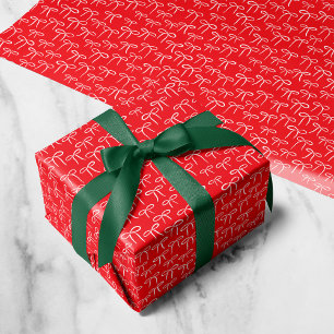 Papier Cadeau Motif Bows simples blanc et rouge
