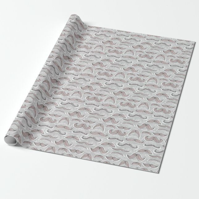 Papier Cadeau Motif branché de Moustache (Déroulé)