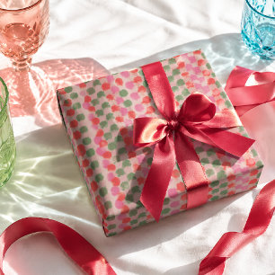 Papier Cadeau Motif brosse rétro coloré Noël