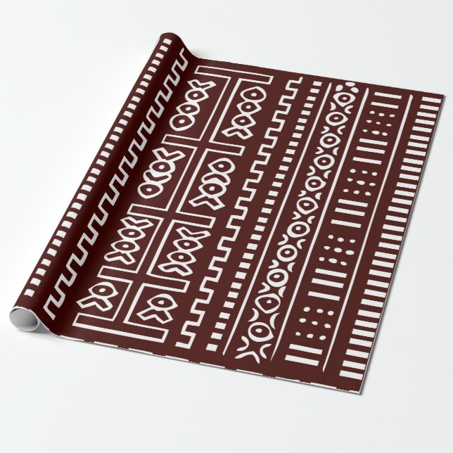 Papier Cadeau Motif Brown de tissu de boue (Déroulé)